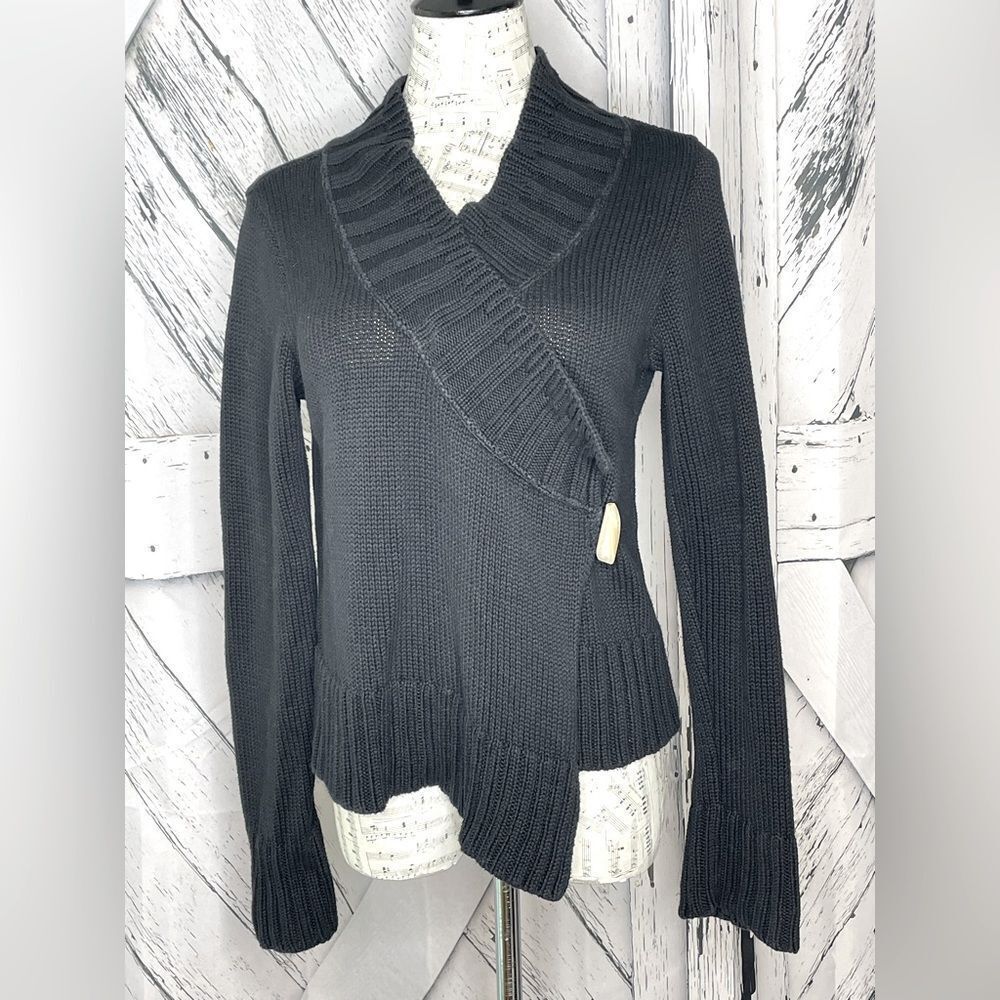 Willow Cardigan Asymmetrical Black Small